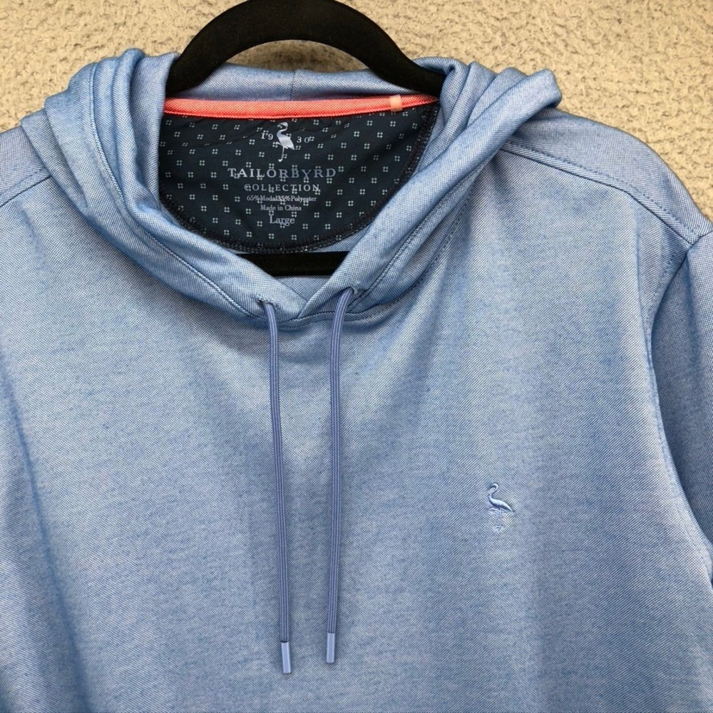 TailorByrd Hoodie Mens Large Adult Blue Modal Blend Long Sleeve Pullover Logo - Picture 4 of 10